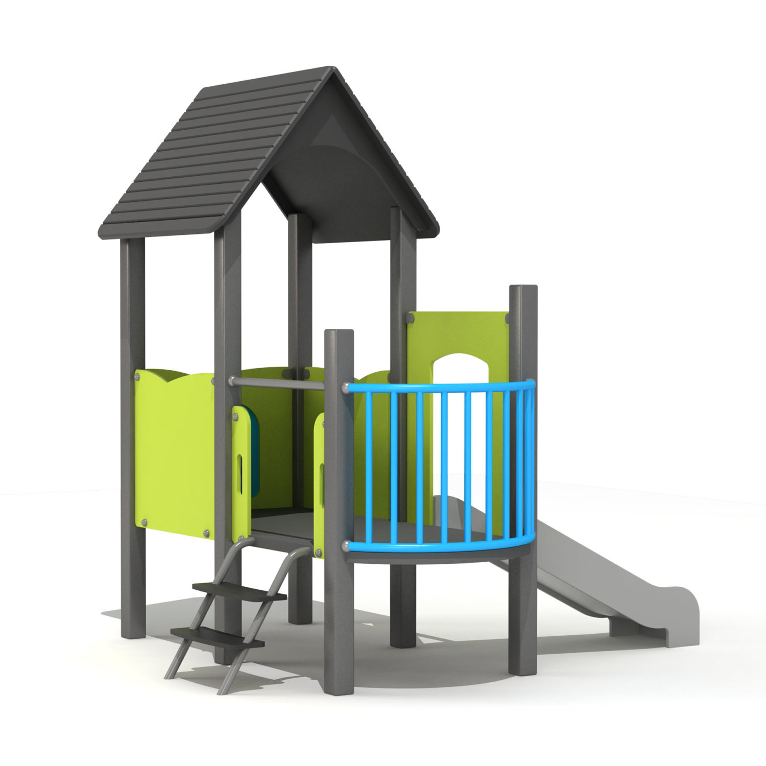 Wood Playground S1814 : สนามเด็กเล่นสไลด์เดอร์บ้าน HAPPY LAND