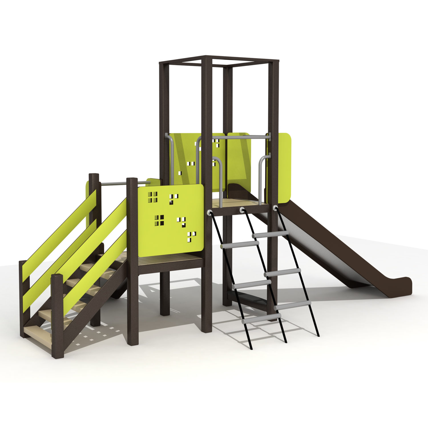 Wood Playground S1802 : สนามเด็กเล่นสไลด์เดอร์ 2 ทาง PRICE LEMON TREE